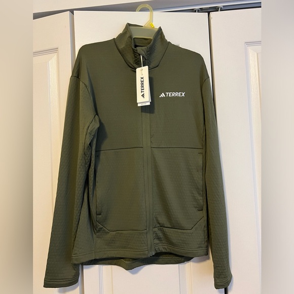 TERREX MULTI LIGHT FLEECE FULL-ZIP JACKET BY ADIDAS SLIM FIT-MENS NEW - Picture 1 of 4